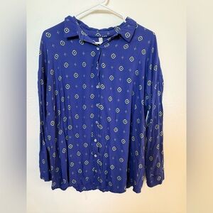 Free People Women’s Purple Patterned Shirt